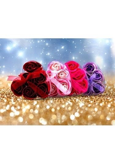 Büro Ev Ofis Hijyeni İçin Kalp Kutulu Gül Motif Sabun