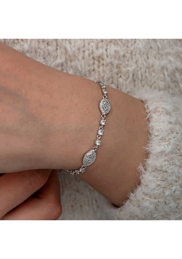 Artsmagazinmücevher Gümüş Zirkon Taşlı Mekik Kadın Bileklik