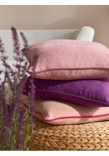 Violet Kiss 3'lü Kırlent Kılıf Seti Pudra