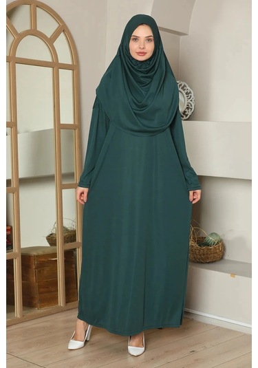 Tek Parça Namaz Elbisesi Zümrüt Yeşili-20990 Zümrüt Yeşili