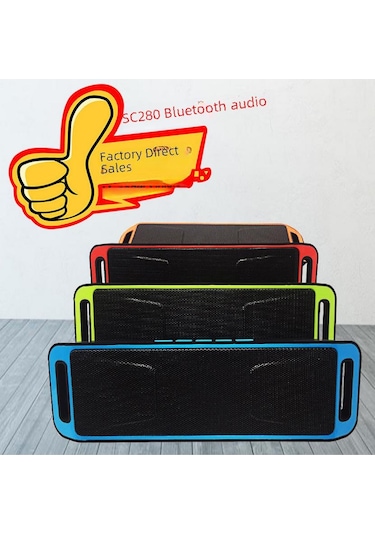 "çift Kablosuz Bağlantı Ve Radyo Özellikli Sc208 Taşınabilir Bluetooth Hoparlör"