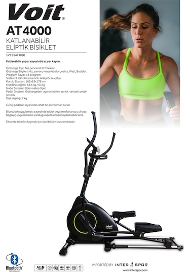 Voit At4000 Katlanabilir Eliptik Bisiklet Siyah