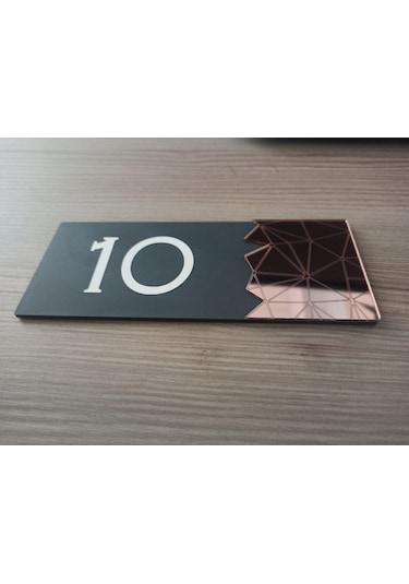 Dekoratif Rose Gold Aynalı Kapı Numarası