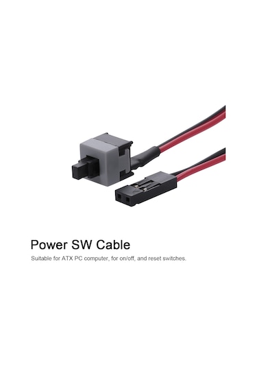 Suofeng Atx Bilgisayar Kasası Güç Açma-kapatma Ve Yeniden Başlatma Kablosu, Pvc Malzeme İle Dayanıklı, Kolay Kurulum, 48cm Uzunluk