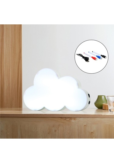 Homyl Yeniden Yazılabilir Gece Lambası Not Panoları Yılbaşı Beyaz