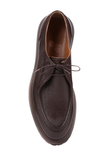 Shoetyle - Kahverengi Deri Bağcıklı Erkek Günlük Ayakkabı 250-1617-766-kahverengi Kahverengi