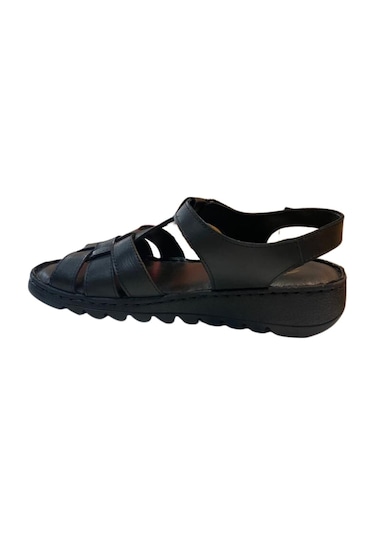 Neon Akm-008 Kadın Siyah Hakiki Deri Sandalet - 36 Siyah