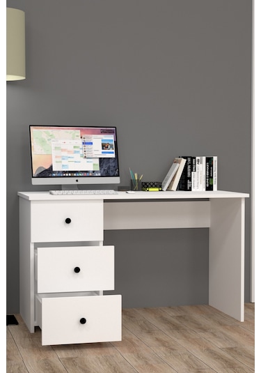 Duru No.2 Modern Çalışma Masası Beyaz