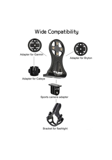 Symbee Karbondağız Bisiklet Bilgisayar Tutucusu, 30g Hafif, 52x80mm, Bryton/cateye Adaptörleri, Flaş Ve Kamera Bağdaştırıcı Çok Renkli