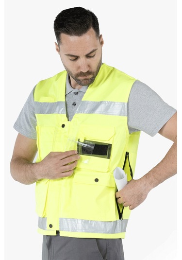 Reflektörlü Çok Cepli Haritacı Yeleği