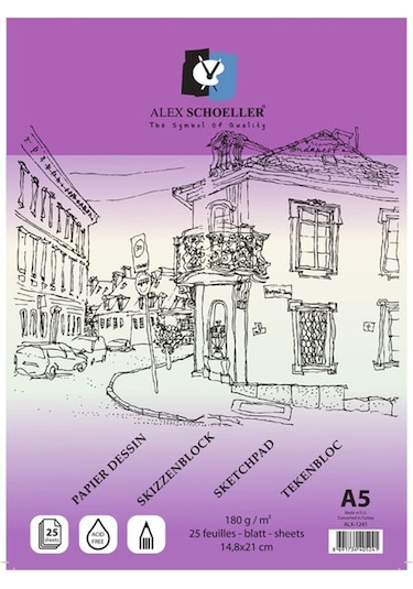 Alex Schoeller Spiralli Eskiz Defteri 180 G 25 Yp. A5