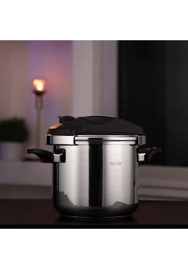 Nehir Silver Matik Paslanmaz Çelik 5 Litre Düdüklü Tencere