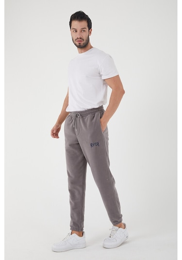 Twenty3 Erkek Regular Nakışlı Paça Lastikli Cepli Polar Eşofman 001