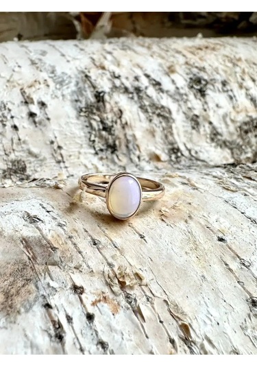 Elana Sentetik Ay Taşı Yüzük 154540334 Beyaz