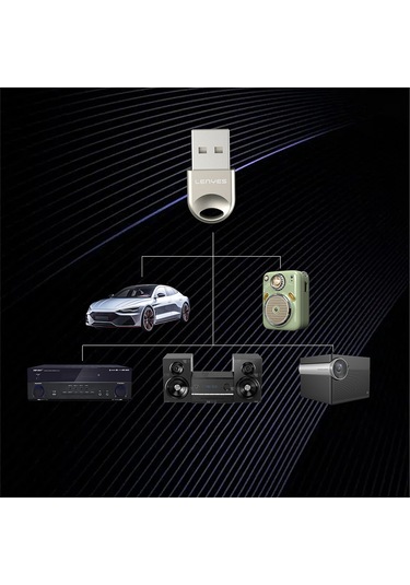 Lenyes Lr202 Usb Bluetooth 5.1 Wireless Transmitter Adaptör Gümüş
