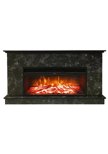 Dlc 1175m Siyah Mermer Desen 1800 Watt Dekoratif Elektrikli Şömine