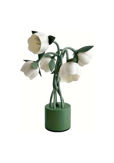 Besthome1 Yeşil Dıy Hortum Şekilli Orkide Masa Lambası Yatak Odası Okuma Aydınlatması Yeşil