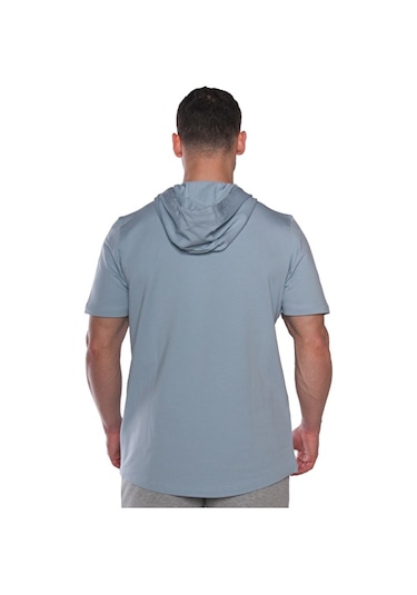 Musclecloth Mc-x Kapüşonlu Kısa Kollu Sweatshirt Açık Mavi