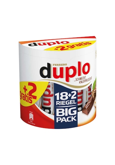 Ferrero Duplo Big Pack 18+2 Riegel Fındık Kremalı Çikolata 364 G
