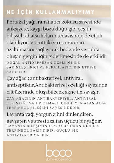 Boco Born In Cosmetics Çay Ağacı + Lavanta + Portakal Saf Aromaterapi Uçucu Yağı 3 x 10 ML