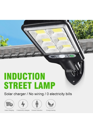 Cbtx 616 Hareket Sensörlü Güneş Enerjili Uzaktan Kumandalı Dış Mekan Bahçe Duvarı Lambası - 72 Cob Diğer