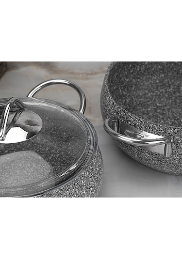 Taç Luna Granit 3'Lü Güveç Seti Gri