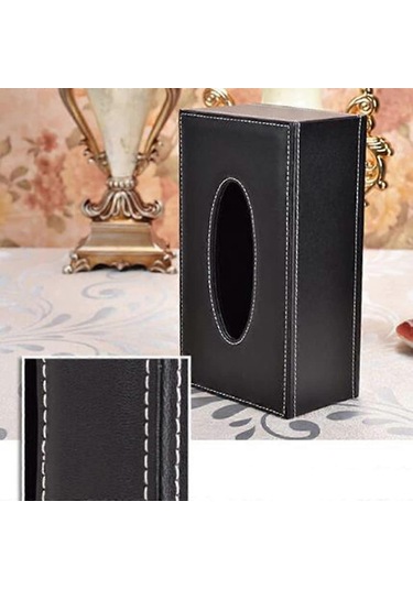 Yüz Mendili Kutusu Yüksek Kaliteli Pu Deri Mendil Kutusu - 25,5 14 9,5 Cm