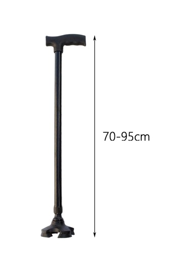 Dolıty Yürüme Bastonu Rahat Tutuş Teleskopik Hafif Siyah Siyah