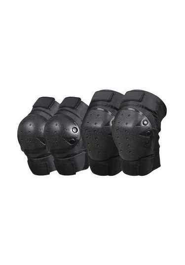 Novahub 4 Parça Koruyucu Ped Seti: Diz & Dirsek Pedleri, Spor İçin Siyah Siyah