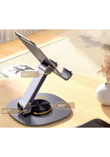 Fitplus K72 Metal 360 Döner Katlanır Masaüstü Telefon Ve Tablet Standı
