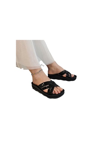 Pierre Cardin 7485 Siyah Rugan Bayan Terlik Siyah