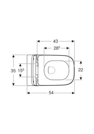 Geberit Smyle Square Rimfree Soft Asma Klozet Ve Kapak, Beyaz