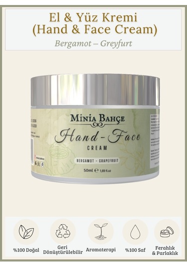 Minia Bahçe Bergamot & Greyfurt Besleyici El ve Yüz Kremi 50 ML