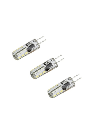 2 W - 220 V Ledli Kapsül Ampul G4 Duylu İğne Bacaklı Led Ampul Beyaz Işık 3 Adet