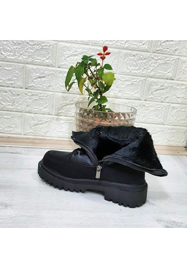 Twingo 900 Siyah Renk İçi Kürklü Fermuarlı Bayan Bot 001