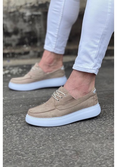 Terzi Bey Tb508 Bej Süet Ortopedik Taban Erkek Casual Ayakkabı Bej