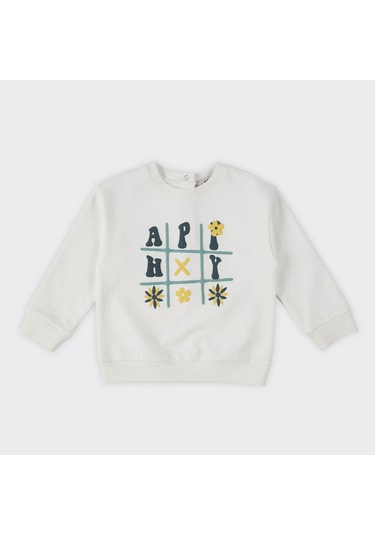 Kız Çocuk Baskılı Sweatshirt Ekru 2421gb08024-4923 001