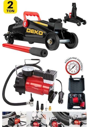 Deko Turkey 7311krk 12v Çakmaklı Kompresör + 2ton Timsah Kriko