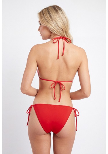 Loya Kadın Kırmızı Bağlamalı Üçgen Tek Üst Bikini