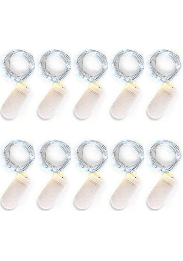 Soulader Su Geçirmez 10'lu Led Peri Işığı Seti Dış Mekan Aydınlatma Bahçe Dekorasyonu Beyaz