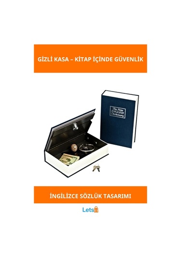 Gizli Kasa Kitap Görünümlü Dayanıklı Sözlük 1 Adet