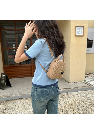 Tuomeng Kadın Modası Çok Yönlü Günlük Düz Renk Sırt Çantası Haki Haki
