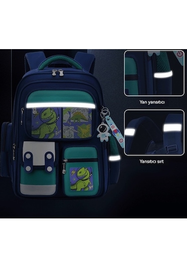 Weichuang01 İlkokul Öğrenci Çantası, Hafif, Çocuk Sırt Çantası, Weichuang01 Boy, 3-6. Sınıf, Yeşil