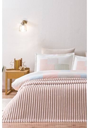 Puffy Sova Çift Kişilik Wellsoft Battaniye - Pudra