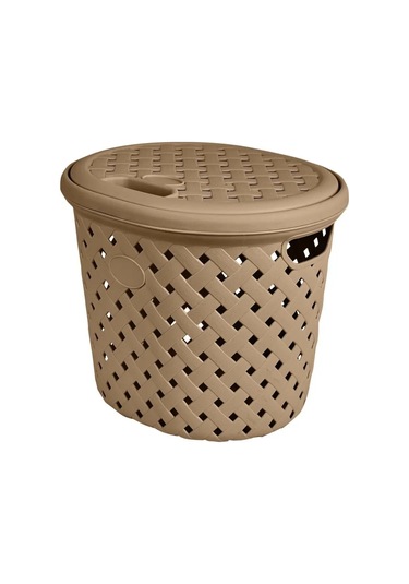 Plast Team 14 Litrelik Kapaklı Çamaşır Sepeti 151982579 Çikolata