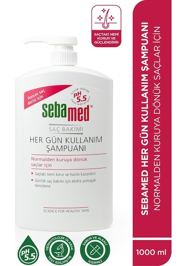Sebamed Besleyici Onarıcı Kuru ve Hassas Saç Tipine Özel Her Gün Kullanım Günlük Saç Bakım Şampuanı 1000 ML