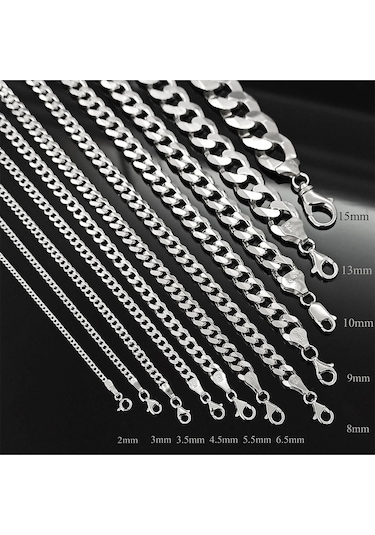 5,5mm Gurmet Model 925 Ayar Gümüş Erkek Kadın Kolye Zincir 2472532776430