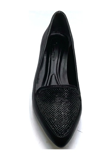 Punto-446018- Siyah Taşlı Bayan Fındık Topuk Ayakkabı Yeni Sezon