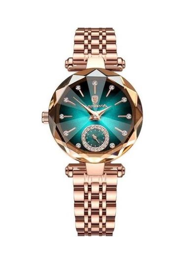 Novahub Yeşil Kadınlar İçin Lüks Kuvars Saat Bilezik, Su Geçirmez İsviçre Marka Bayanlar Saat Yeşil