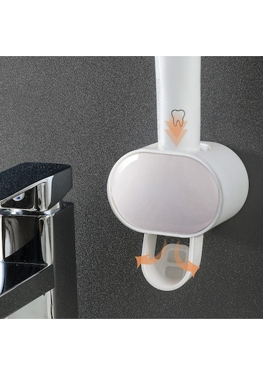 Siyah Otomatik Diş Macunu Dispenseri Banyo Aksesuarları Ev Banyo İçin Diş Fırçası Tutucu Diş Kremi Dağıtıcı Siyah